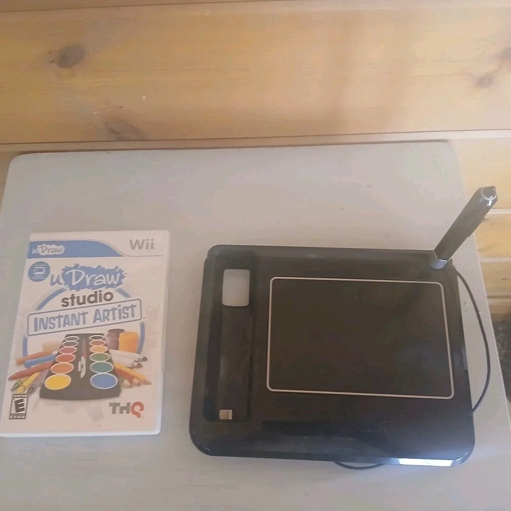Nintendo Wii uDraw Black Game Tablet  w/ game Drawing, Studio instant‎ A1